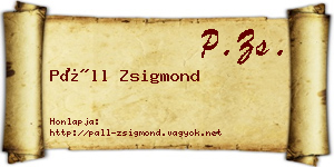 Páll Zsigmond névjegykártya